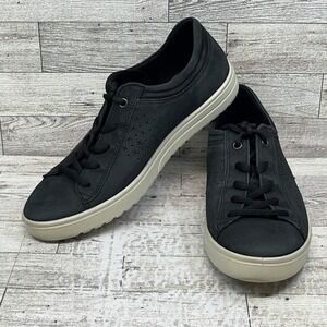 ECCO Soft‎ 7 Lace Up Casual Shoes Sneakers Black Leather Women Size EU 40 US 9.5
